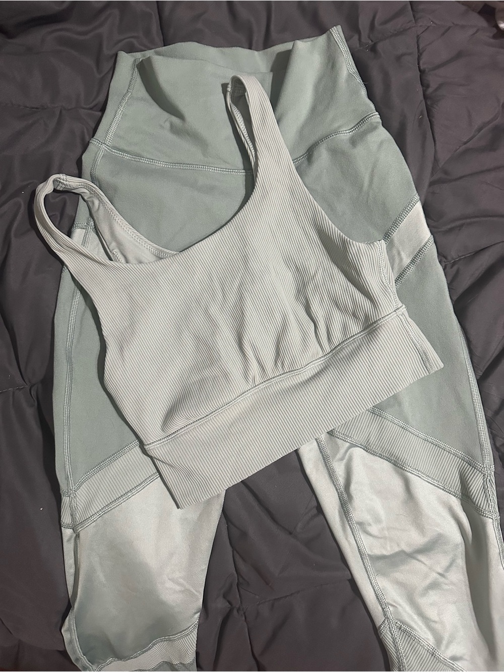 aerie Ribbed Sports Bra in Sage